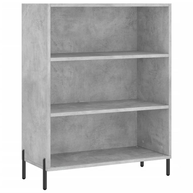 Hyllykaappi betoninharmaa 69,5x32,5x90 cm tekninen puu (28376)