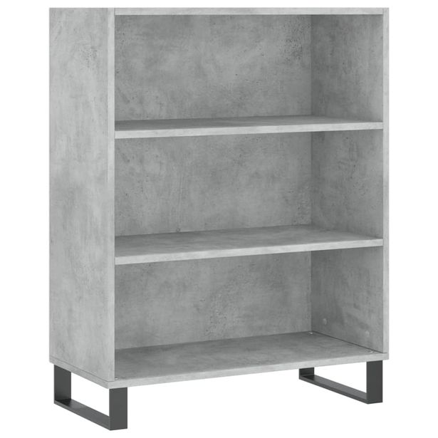 Hyllykaappi betoninharmaa 69,5x32,5x90 cm tekninen puu (28392)