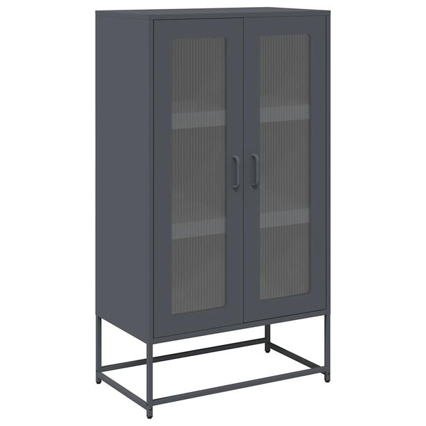 Hyllykkö Antrasiitti 68x39x123 cm terästä (53358)