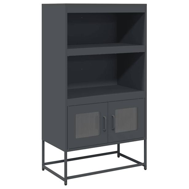 Hyllykkö Antrasiitti 68x39x123 cm terästä (53370)