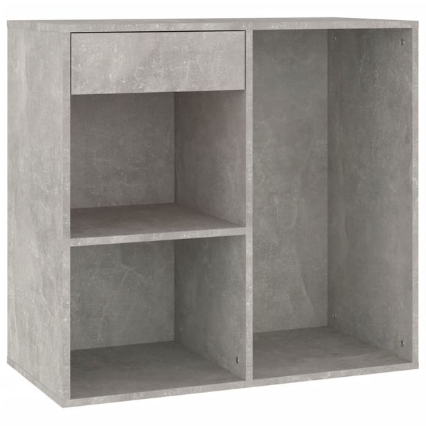 Hyllykkö harmaa 80x40x75 cm tekninen puu (08841)