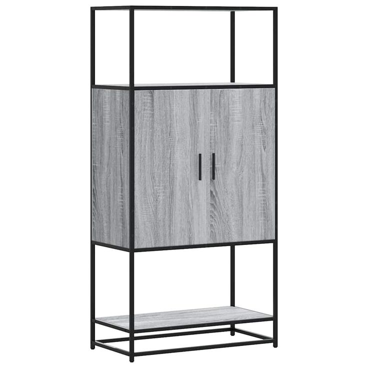 Hyllykkö Harmaa Sonoma 68x35x139 cm Suunniteltu puu ja metalli (49042)