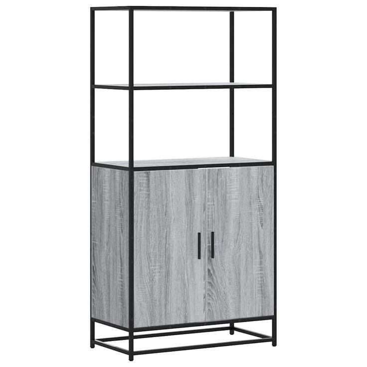 Hyllykkö Harmaa Sonoma 68x35x139 cm Suunniteltu puu ja metalli (49052)