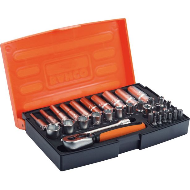 Hylsyavainsarja Bahco SL25L, 1/4