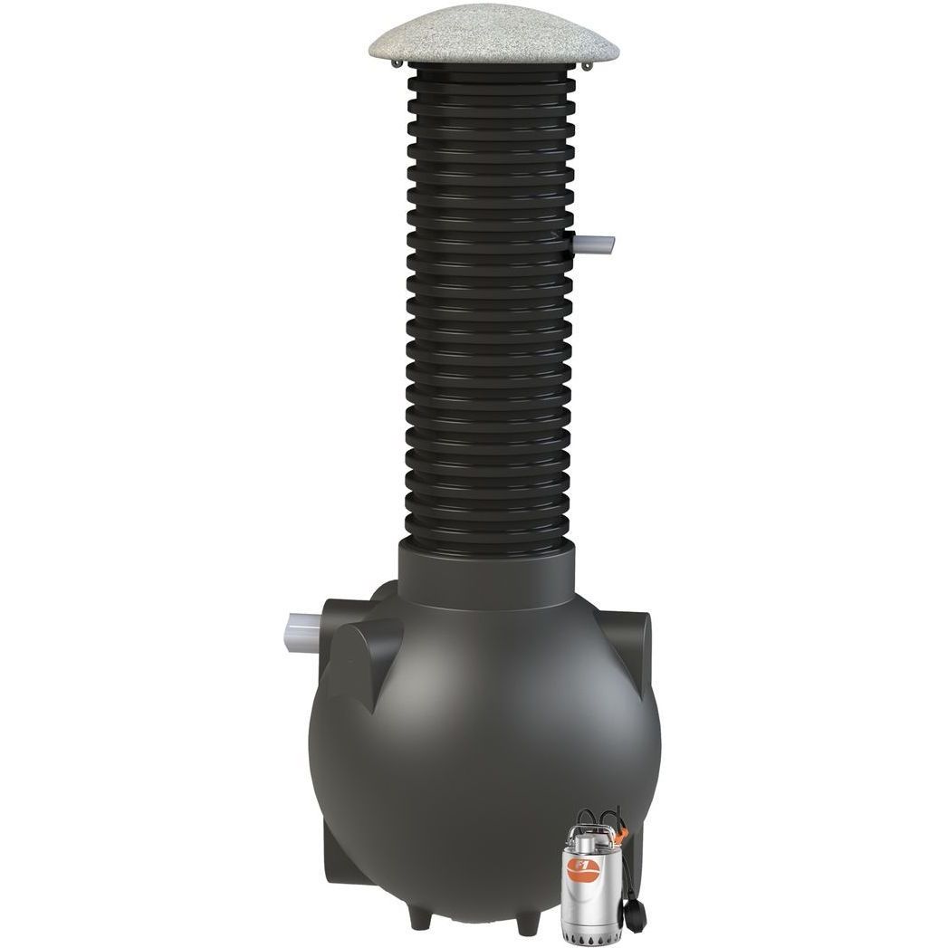 Pumppukaivo saostetut- ja harmaat vedet IISI D1000-40mm, 350 L, ilman takaiskvent.