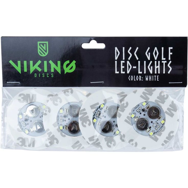 LED-valo frisbeegolfkiekkoon Viking Discs, valkoinen, 4kpl