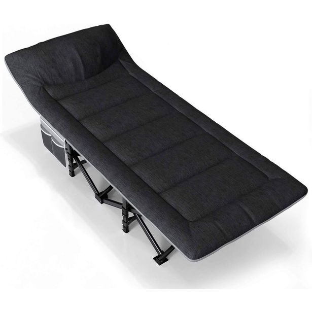Retkisänky Nordcore Premium, 210x80x40cm, max. 280kg, musta