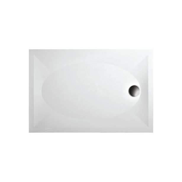 Suihkukulman allas Interia S0020-SET, kivimassa, 120x90cm, valkoinen