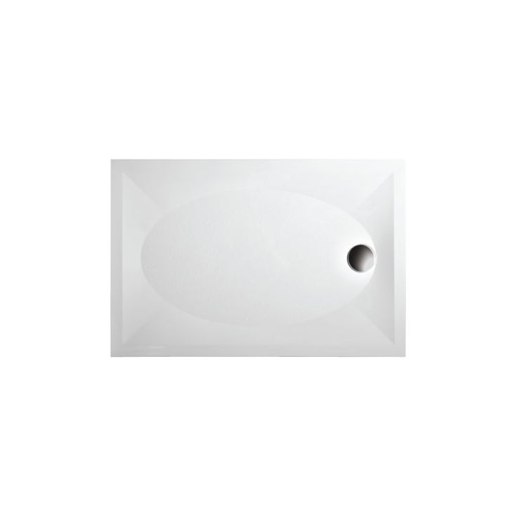 Suihkukulman allas Interia S0020-SET, kivimassa, 120x90cm, valkoinen