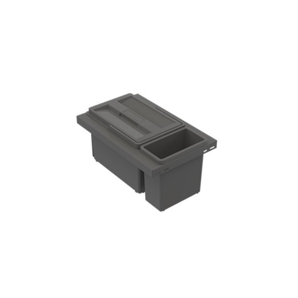 Jätelajittelujärjestelmä IMA Cube Basic Low M30 8L + 3L tummanharmaa