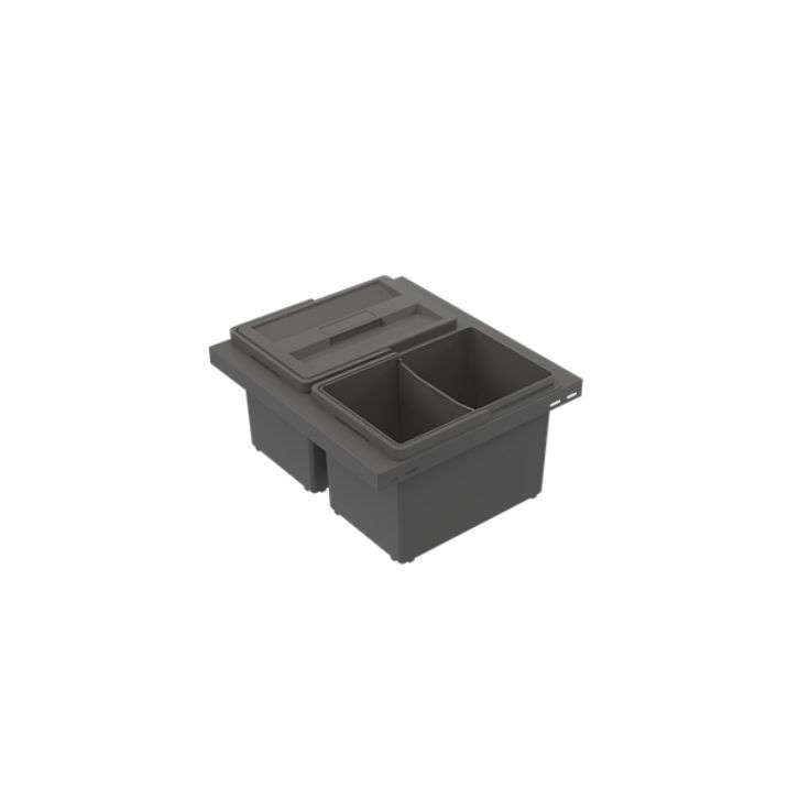 Jätelajittelujärjestelmä IMA Cube Basic Low M40 2x8L tummanharmaa