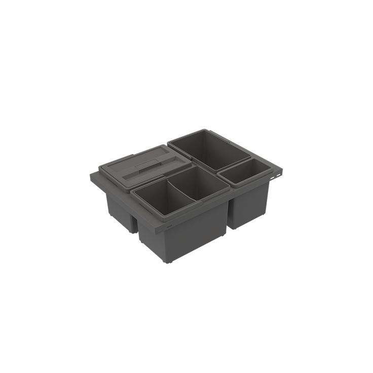 Jätelajittelujärjestelmä IMA Cube Basic Low M60 3x8L + 3L tummanharmaa