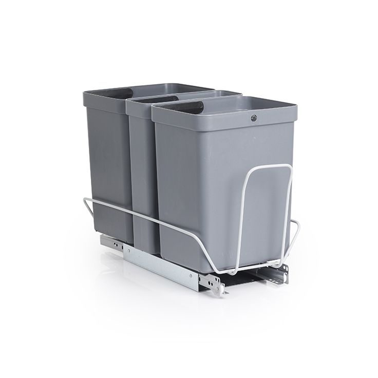 Jätelajitteluvaunu HT 2x10L + 1x5L harmaa