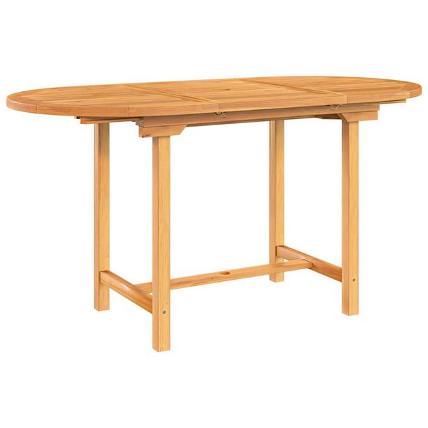Jatkettava puutarhapöytä 110-160x80x75 cm täysi tiikki (63486)