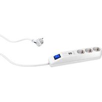 Jatkojohto Gelia 3+2 Kombi, 3m, 3-osainen + 2xUSB-A + kytkin, valkoinen