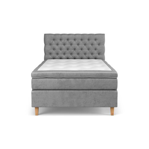 Jenkkisänky Estelle, 140x200 cm sametti, harmaa (42819)