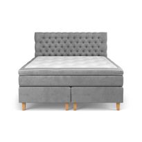 Jenkkisänky Estelle, 160x200 cm sametti, harmaa (42334)