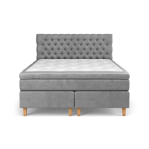 Jenkkisänky Estelle, 160x200 cm sametti, harmaa (42334)