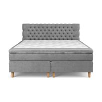 Jenkkisänky Estelle, 210x210 cm, sametti, harmaa (43283)