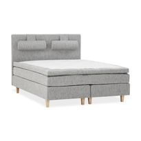 Jenkkisänky Gatsby, 160x200cm kova/lateksi, vaaleanharmaa (25715)