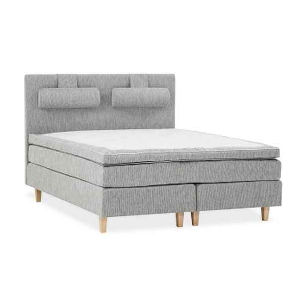 Jenkkisänky Gatsby, 160x200cm kova/lateksi, vaaleanharmaa (25715)