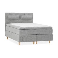 Jenkkisänkypaketti Grand, 160x200 cm, vaaleanharmaa (77870)