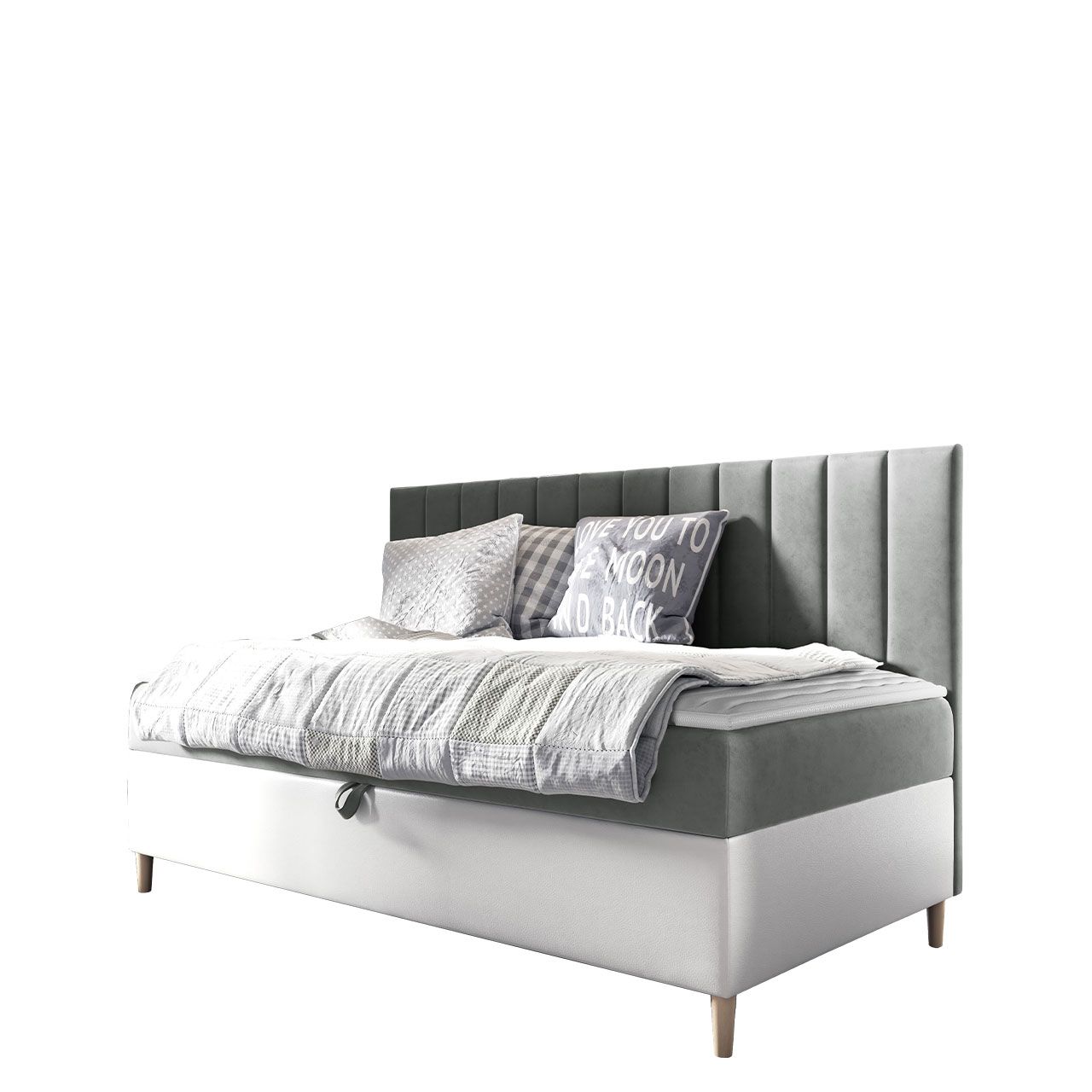 Jenkkisänky 90x200 JUNIOR MAJA 2, vaaleanharmaa (2197)