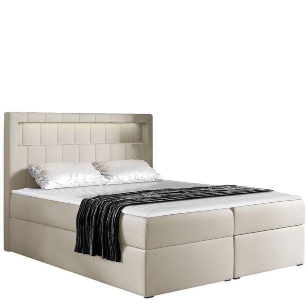 Jenkkisänky ASPEN 120x200 + sijauspatja, beige (3129)