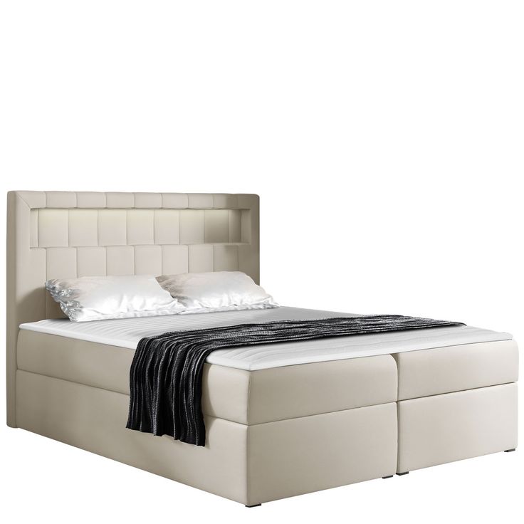 Jenkkisänky ASPEN 120x200 + sijauspatja, beige (3129)