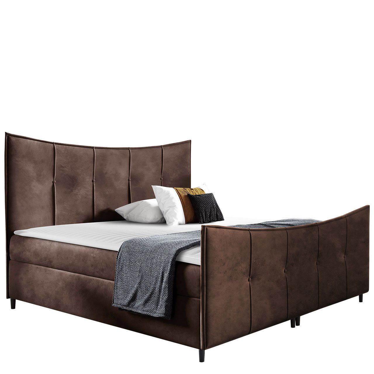 Jenkkisänky BERGAMO LUX 200x200 + sijauspatja, ruskea (5350)