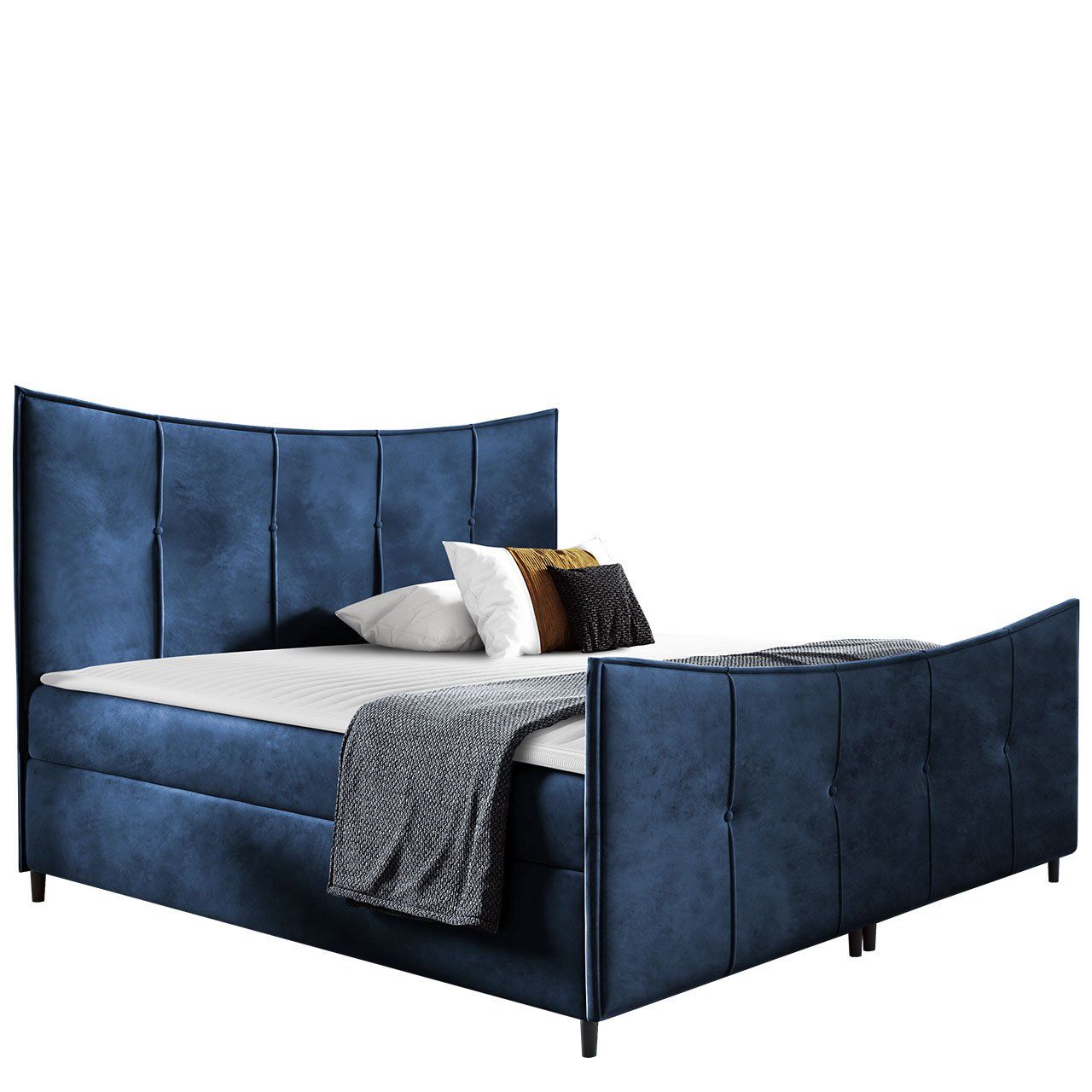 Jenkkisänky BERGAMO LUX 200x200 + sijauspatja, sininen (5367)