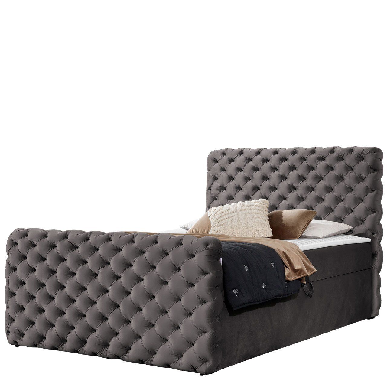 Jenkkisänky CHESTERFIELD LUX 160x200, ruskea (5116)