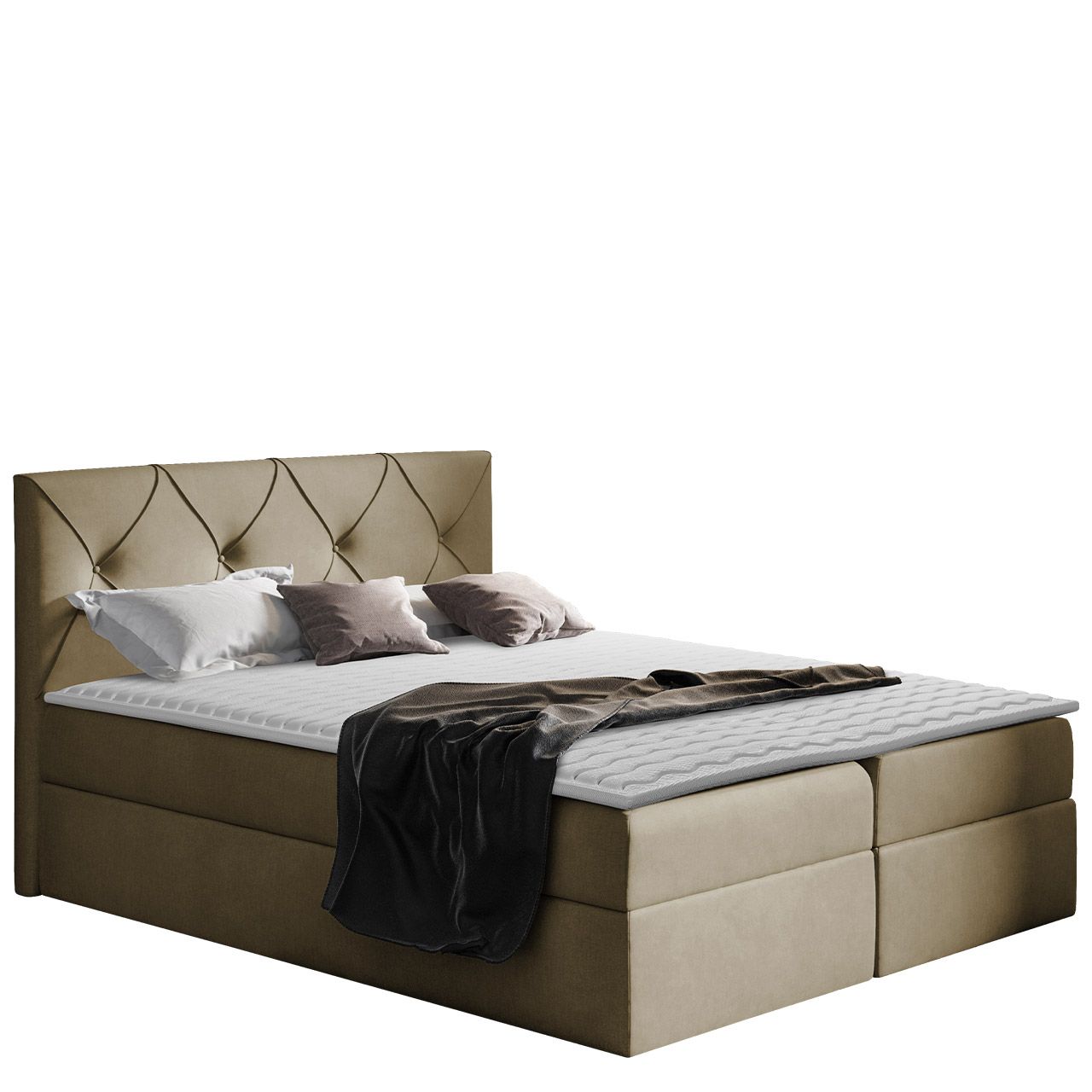 Jenkkisänky CRYSTAL 140x200 + sijauspatja, beige (7893)