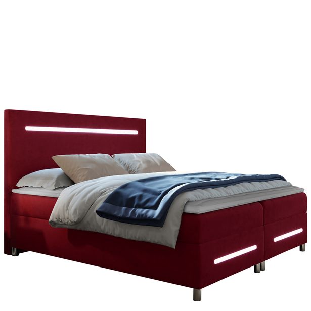 Jenkkisänky ENTER LED 160x200 + sijauspatja, punainen (6562)