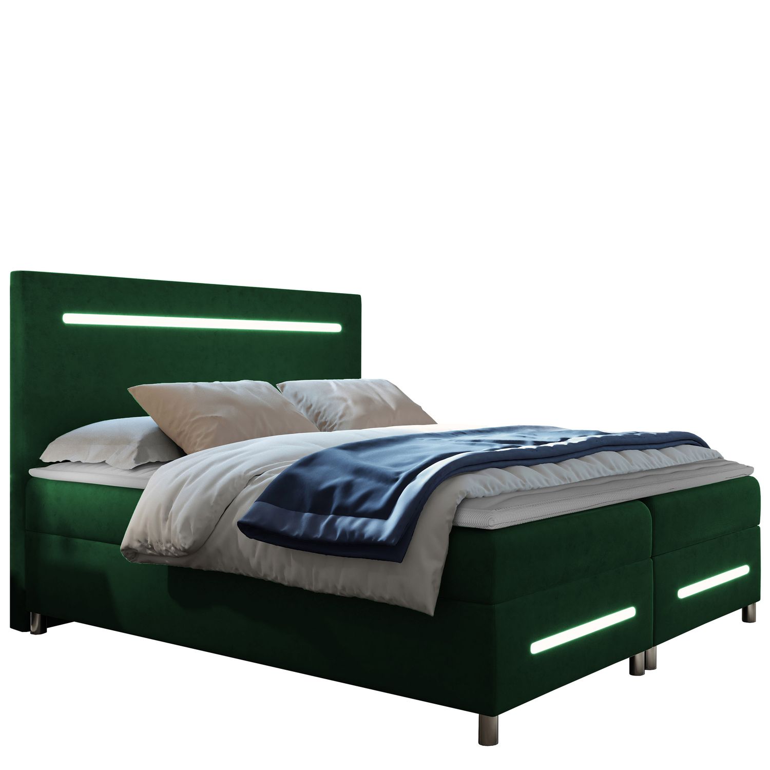 Jenkkisänky ENTER LED 160x200 + sijauspatja, vihreä (6593)