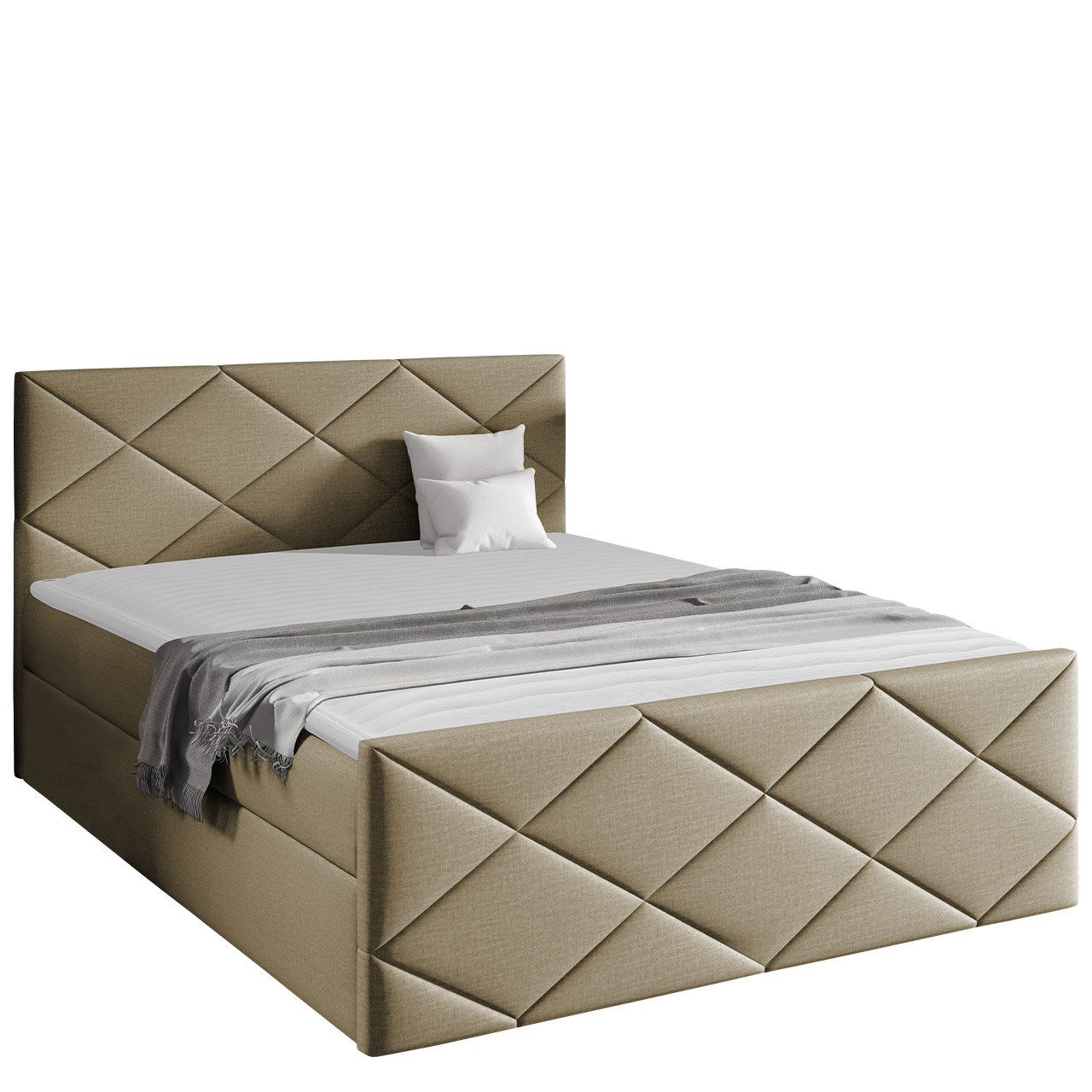 Jenkkisänky HERKULES 160x200 + sijauspatja, beige (8353)