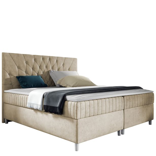 Jenkkisänky PROWANSJA 140x200 + sijauspatja, beige (1375)