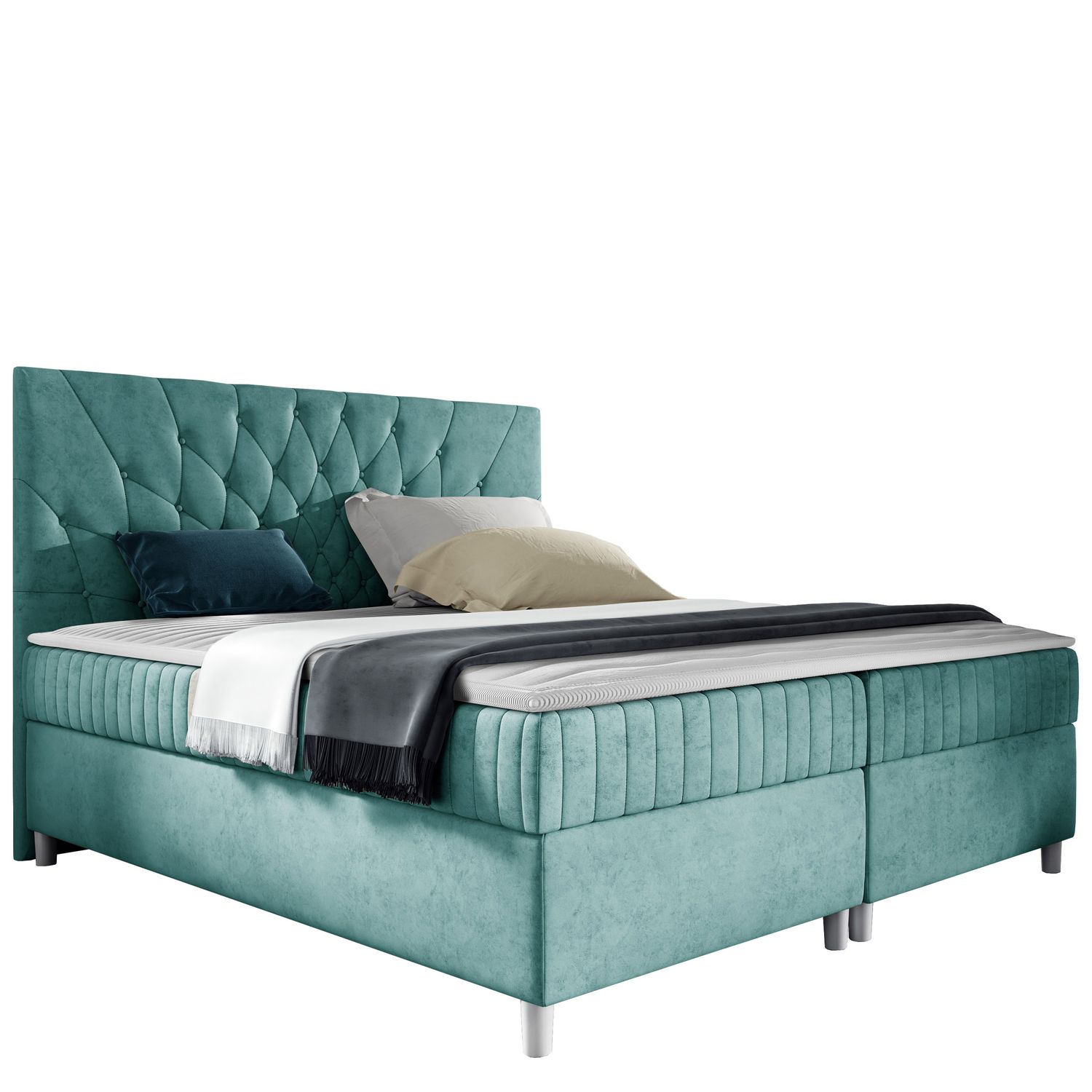 Jenkkisänky PROWANSJA 180x200 + sijauspatja, sininen (1573)