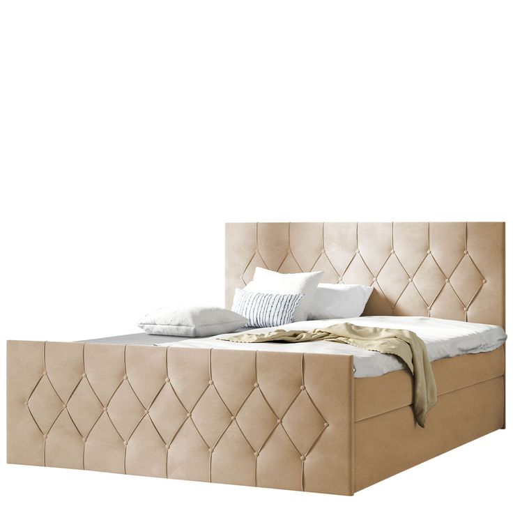 Jenkkisänky SKY LUX 120x200 + sijauspatja, beige (9452)