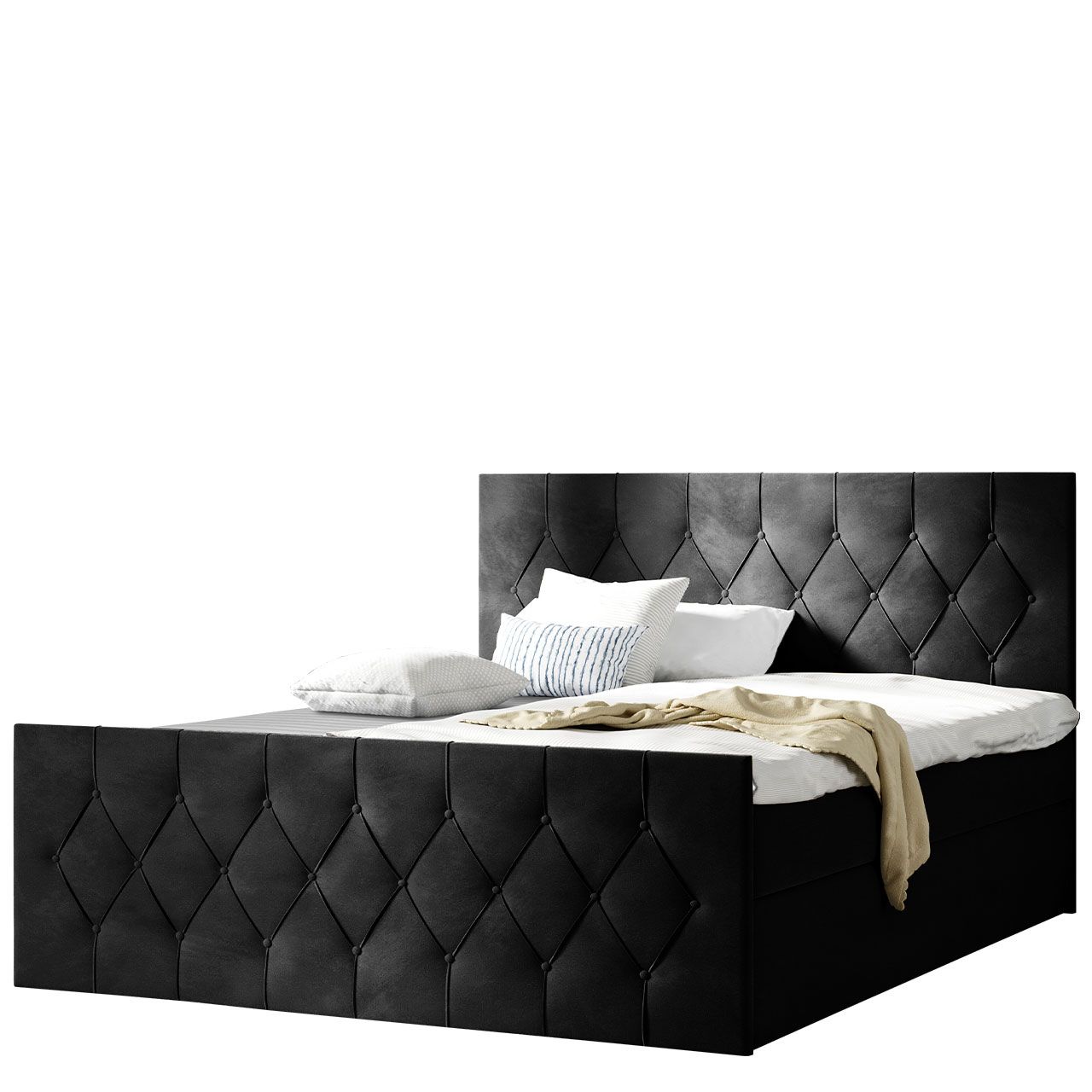 Jenkkisänky SKY LUX 200x200 + sijauspatja, musta (9827)