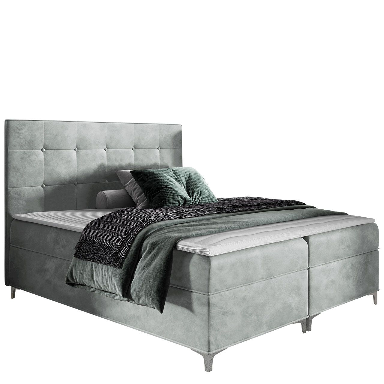 Jenkkisänky SNAKE 140x200 + sijauspatja, harmaa (2051)