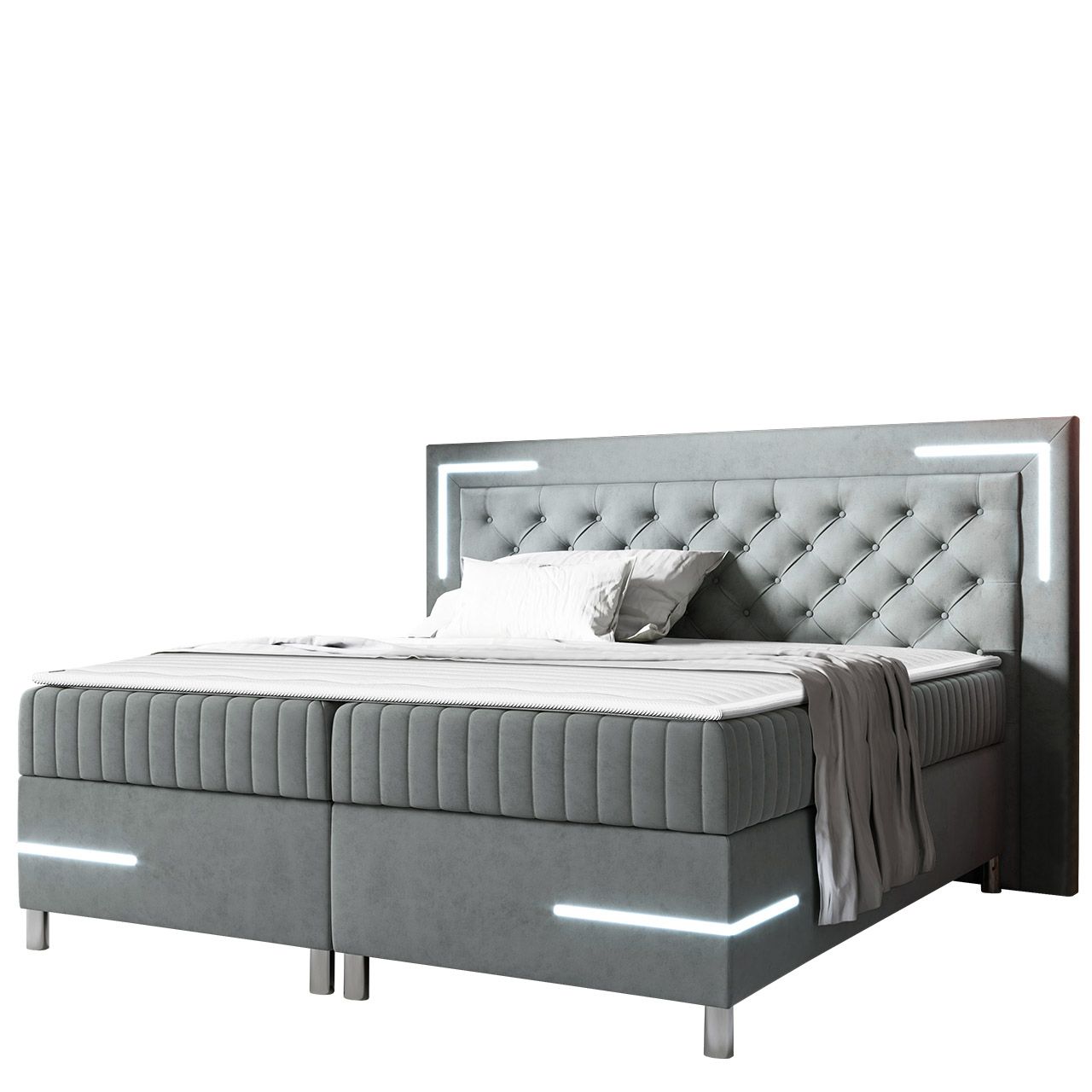 Jenkkisänky TANGO 5 120x200 + LED, harmaa (3452)