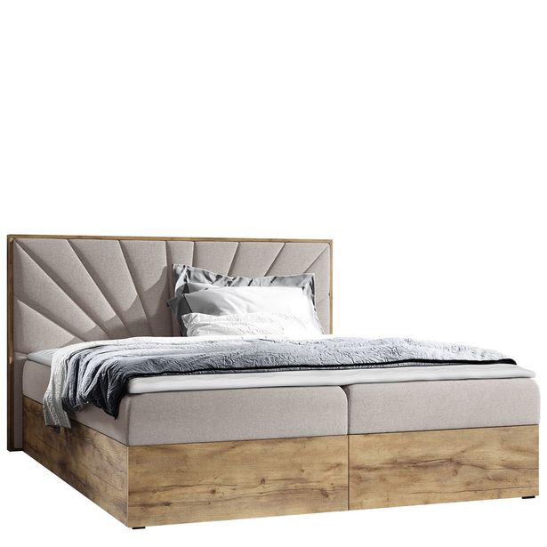 Jenkkisänky WOOD 7 120x200 + sijauspatja, beige (2161)