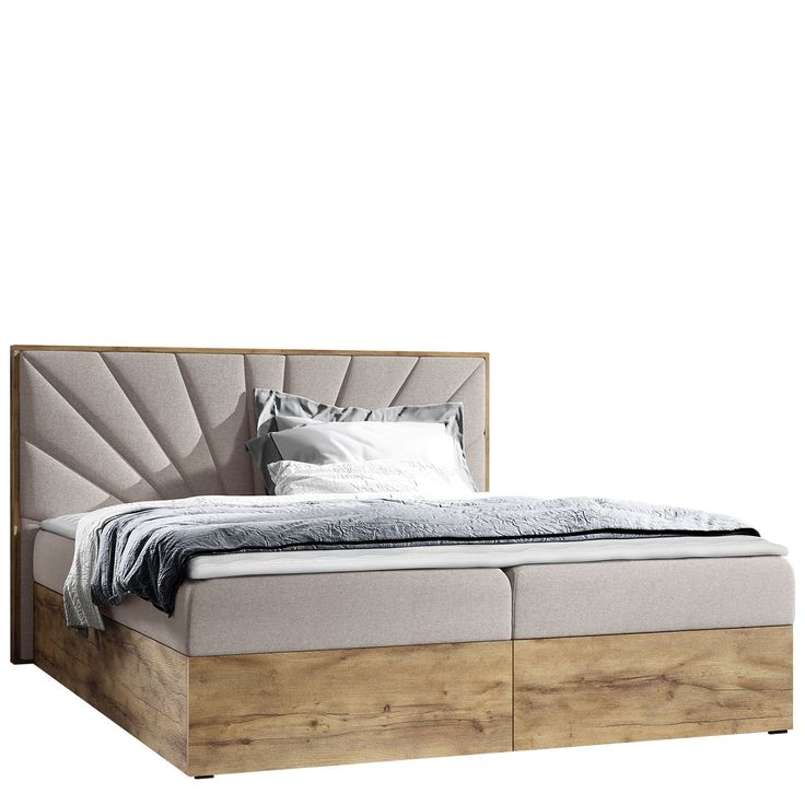 Jenkkisänky WOOD 7 120x200 + sijauspatja, beige (2161)