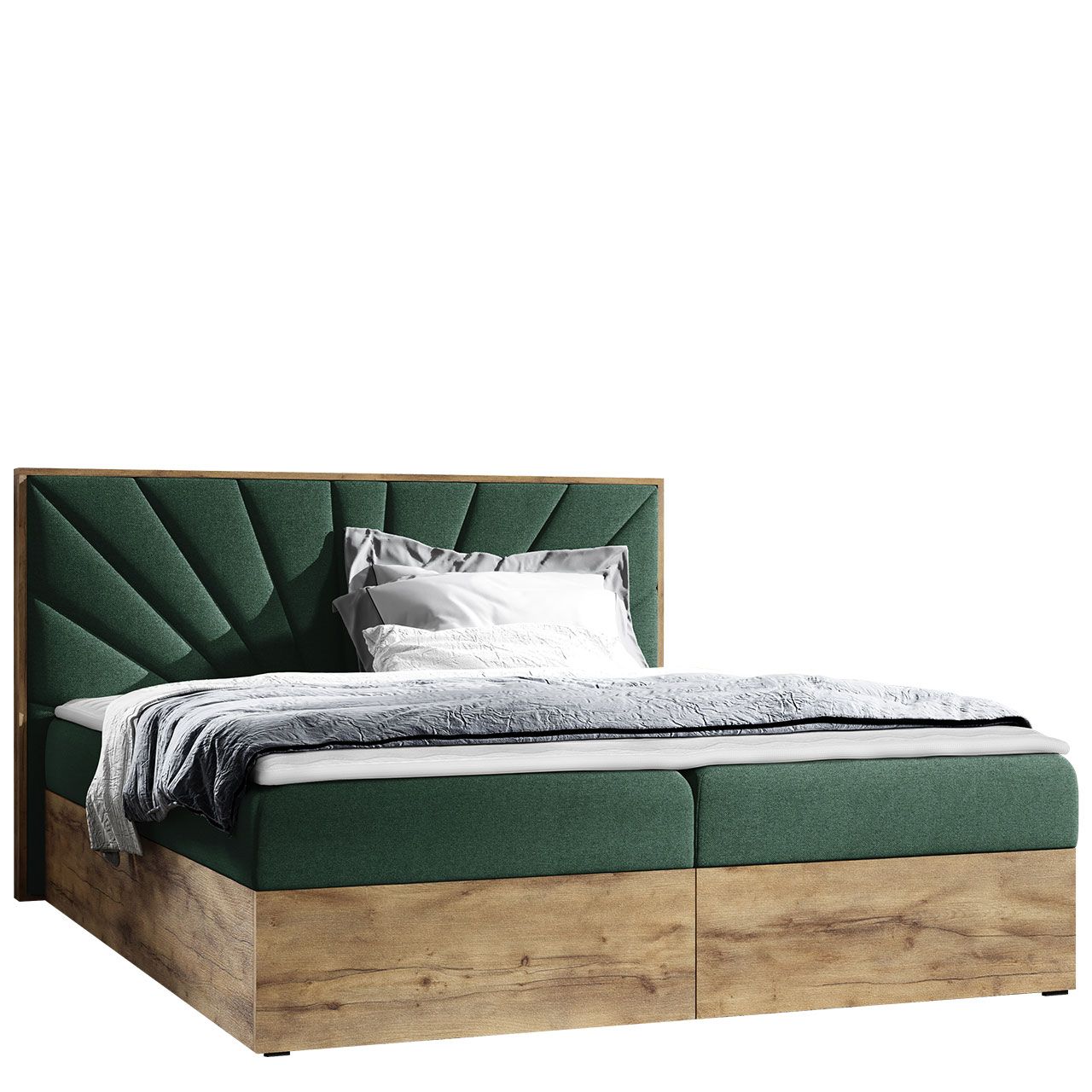 Jenkkisänky WOOD 7 180x200 + sijauspatja, vihreä (2314)