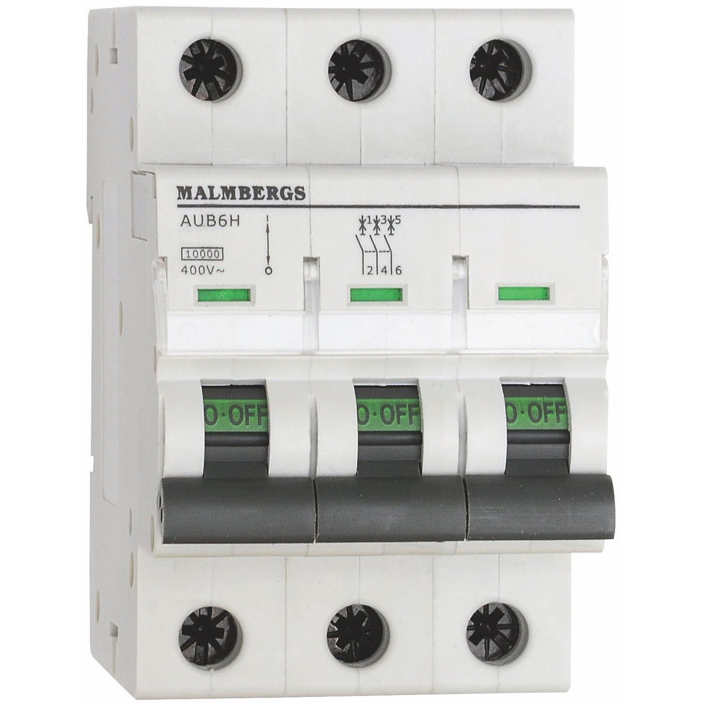 Johdonsuojakatkaisija Malmbergs 10A 3-napainen C 10kA