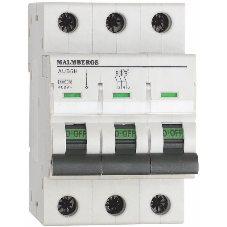 Johdonsuojakatkaisija Malmbergs 63A 3-napainen C 10kA