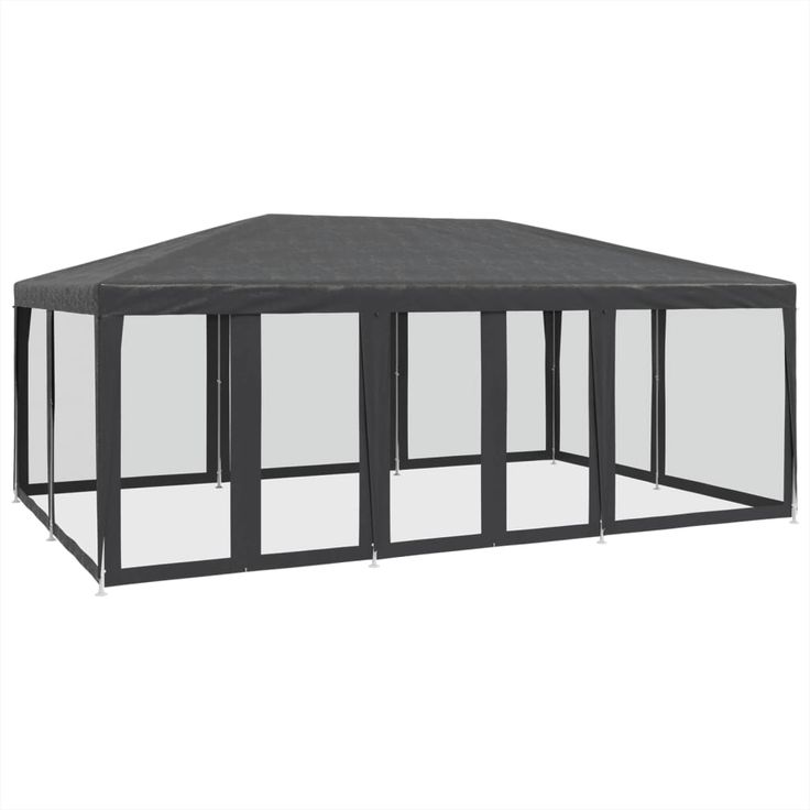 juhlateltta 10 mesh-sivuseinillä antrasiittia 6x4 m HDPE (10069)