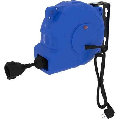 Umpinainen kaapelikela seinäkiinnityksellä Gelia, 2+10m, 1-osainen, IP20, sininen/musta