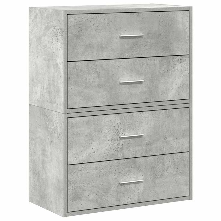 Kaapit 2 laatikkoa 2kpl betoninharmaa 60x31x40cm teknillinen puu (58828)